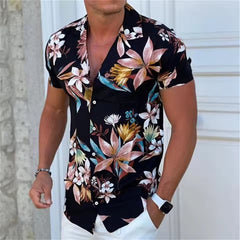 Chemise imprimée à manches courtes pour homme