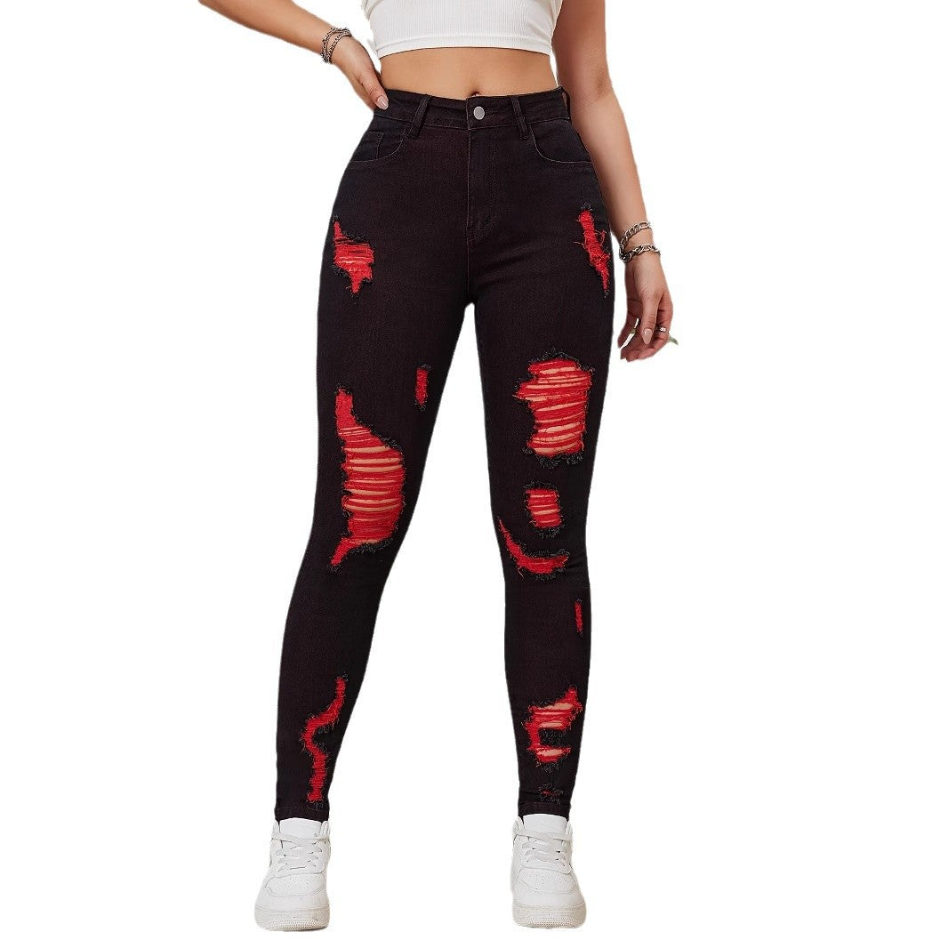 Pantalon crayon slim fit skinny hip-hop stretch pour femme