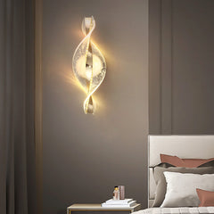 Applique murale décorative dorée en aluminium avec flocon de neige et éclairage LED pour couloir
