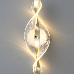 Applique murale décorative dorée en aluminium avec flocon de neige et éclairage LED pour couloir