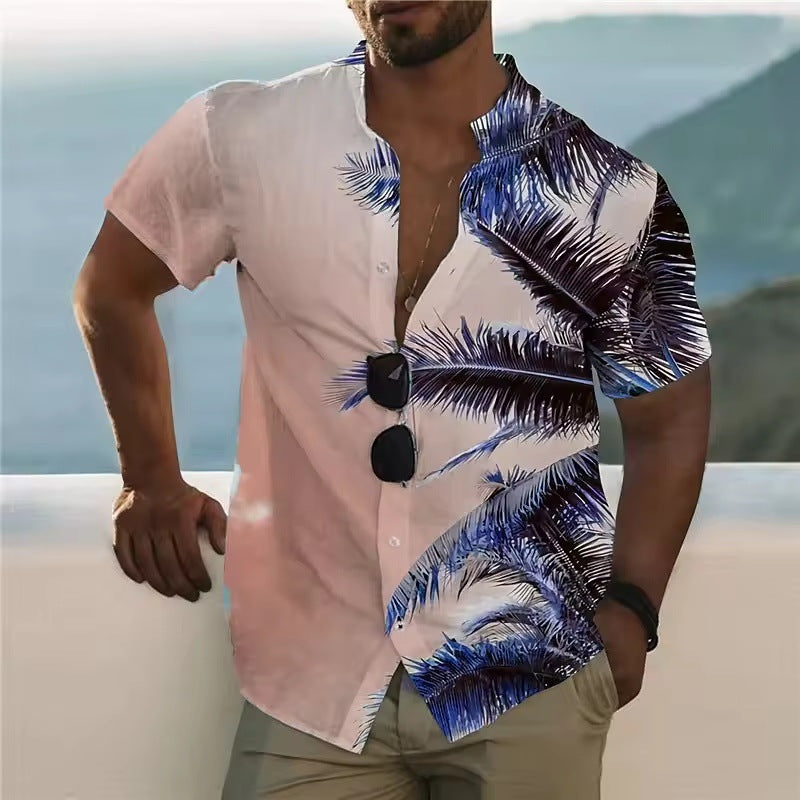 Chemise imprimée à manches courtes pour homme