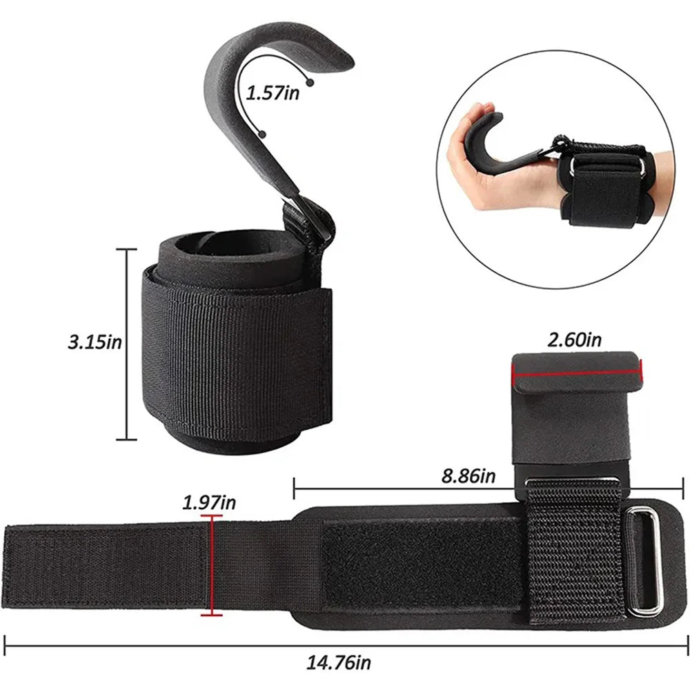 Poignées d'haltérophilie avec bandes de poignet, sangle de poignet, barre de musculation, sangle de poids, tractions, gants d'haltérophilie