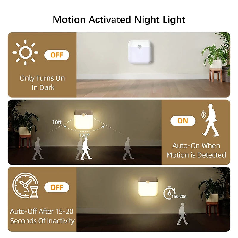 Veilleuse LED sans fil, lanterne murale rechargeable avec détecteur de mouvement, idéale pour le camping, l'été, les escaliers, les placards, la cuisine et les toilettes.
