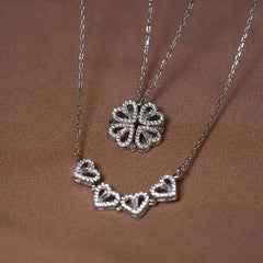 Collier pendentif magnétique Love pour femme, collier trèfle en forme de cœur, pendentif porte-bonheur 4 en 1, bijoux cadeau