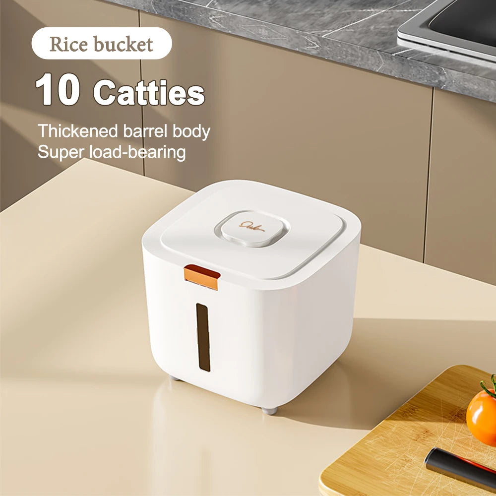 Boîte de rangement étanche à l'humidité et aux insectes pour riz, récipient de cuisine scellé pour céréales, 5/10 kg, avec couvercle
