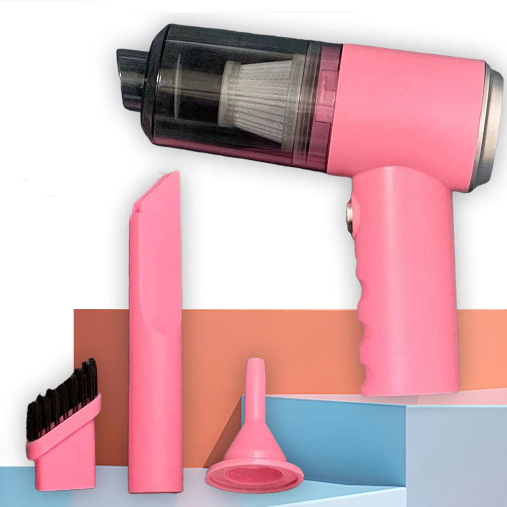 Aspiradora 3 en 1 con succión y soplado integrados, aspiradora combinada con carga USB, aspiradora pequeña para coche y hogar.