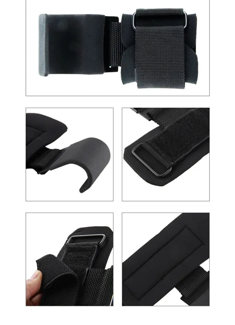 Poignées d'haltérophilie avec bandes de poignet, sangle de poignet, barre de musculation, sangle de poids, tractions, gants d'haltérophilie
