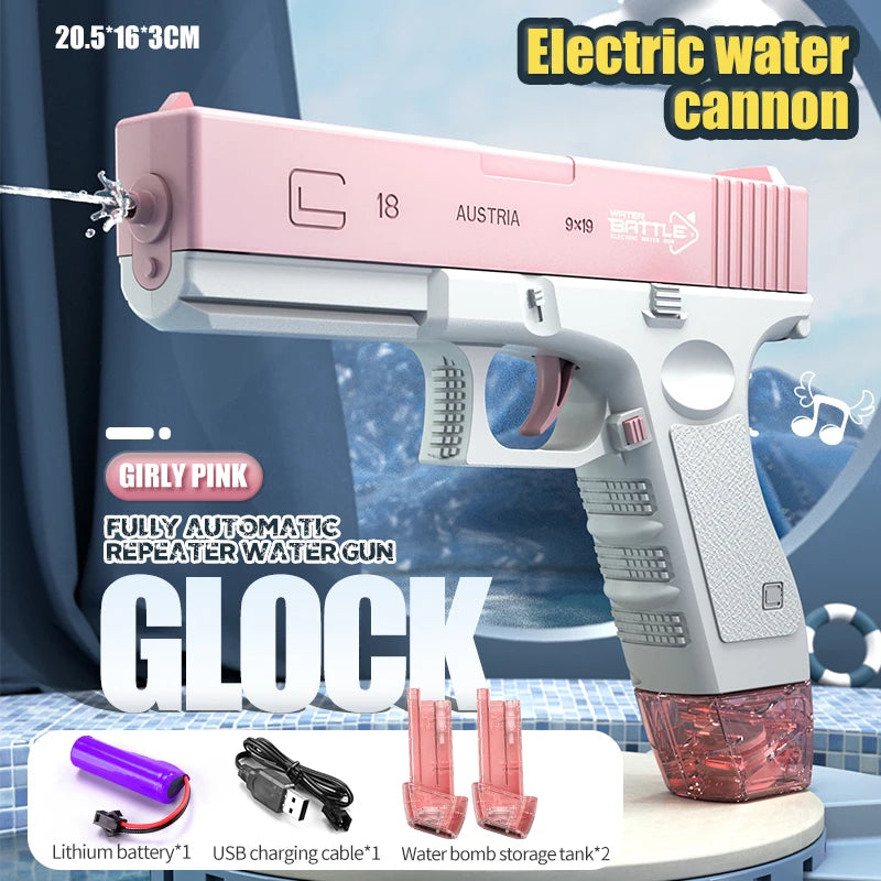 Pistolet à eau électrique, pistolet à eau automatique, grande capacité, jouet pour l'été, la plage, la piscine, les fêtes