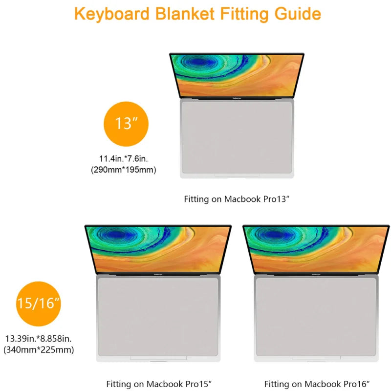 Notebook Protective Palm Keyboard Blanket Cover Microfiber Dustproof Film Laptop Screen Cleaning Cloth Macbook Pro 13/15/16 Inch