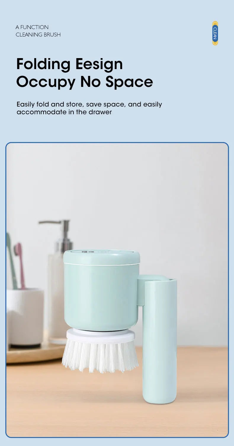 Electric Spin Scrubber, Bathroom Cordless Cleaning Brush Power Scrubber with 5 Replaceable Brush Heads, Electric Cleaning Brush