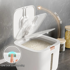 Boîte de rangement étanche à l'humidité et aux insectes pour riz, récipient de cuisine scellé pour céréales, 5/10 kg, avec couvercle