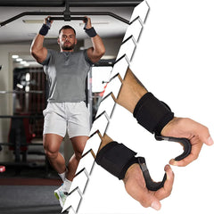 Poignées d'haltérophilie avec bandes de poignet, sangle de poignet, barre de musculation, sangle de poids, tractions, gants d'haltérophilie