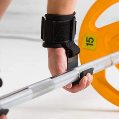 Poignées d'haltérophilie avec bandes de poignet, sangle de poignet, barre de musculation, sangle de poids, tractions, gants d'haltérophilie