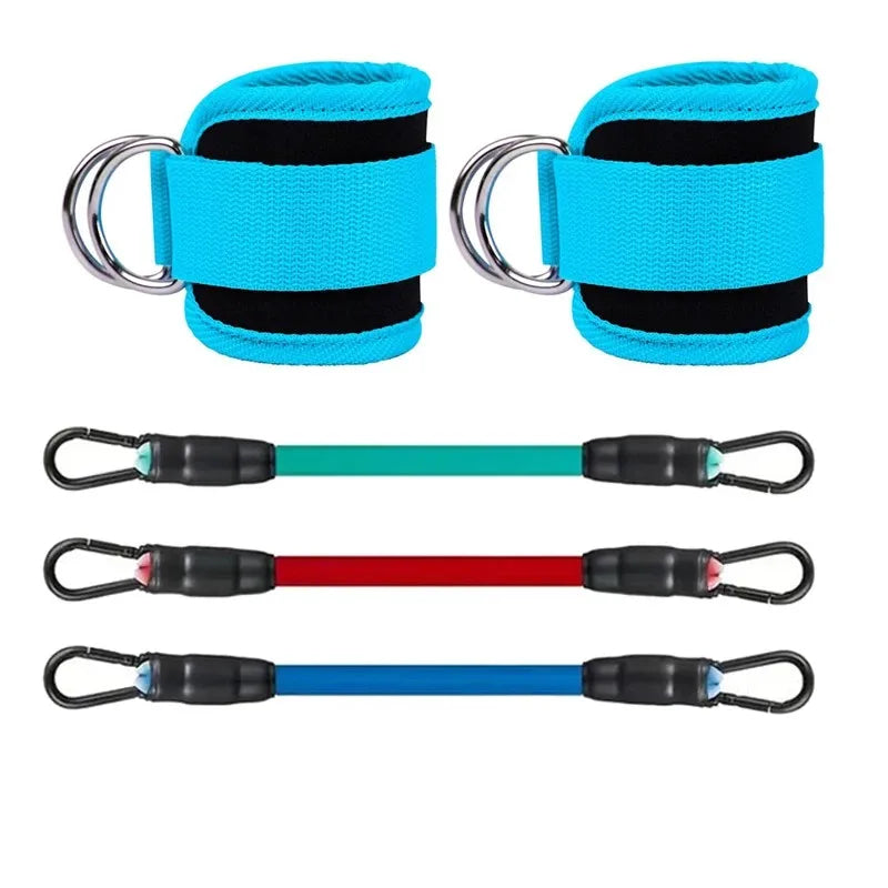 Ensemble de sangles de cheville et de bandes de résistance, équipement d'entraînement physique, poids de cheville, yoga, bande élastique de fitness pour salle de sport, homme et femme