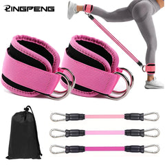 Ensemble de sangles de cheville et de bandes de résistance, équipement d'entraînement physique, poids de cheville, yoga, bande élastique de fitness pour salle de sport, homme et femme
