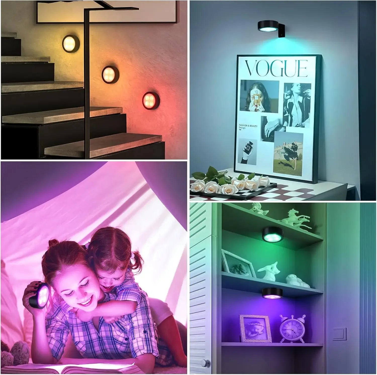 Magnetic LED Wall Light Night Dimmable Magnetic Picture Lights 360° Rotation Touch Remote Control Cabinet Spotlight Night Lamp