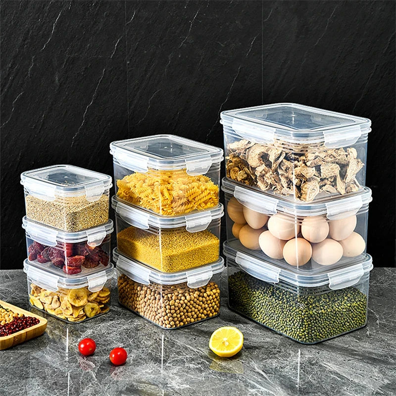Lot de 3 boîtes de conservation pour réfrigérateur avec couvercles et passoire, boîtes de rangement pour fruits et légumes