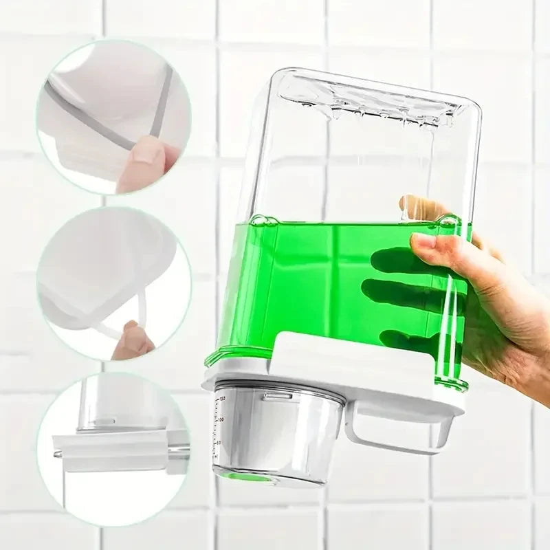 Dispensador hermético de detergente para ropa, caja de almacenamiento de polvo, recipiente transparente para detergente líquido con tapas, tarro