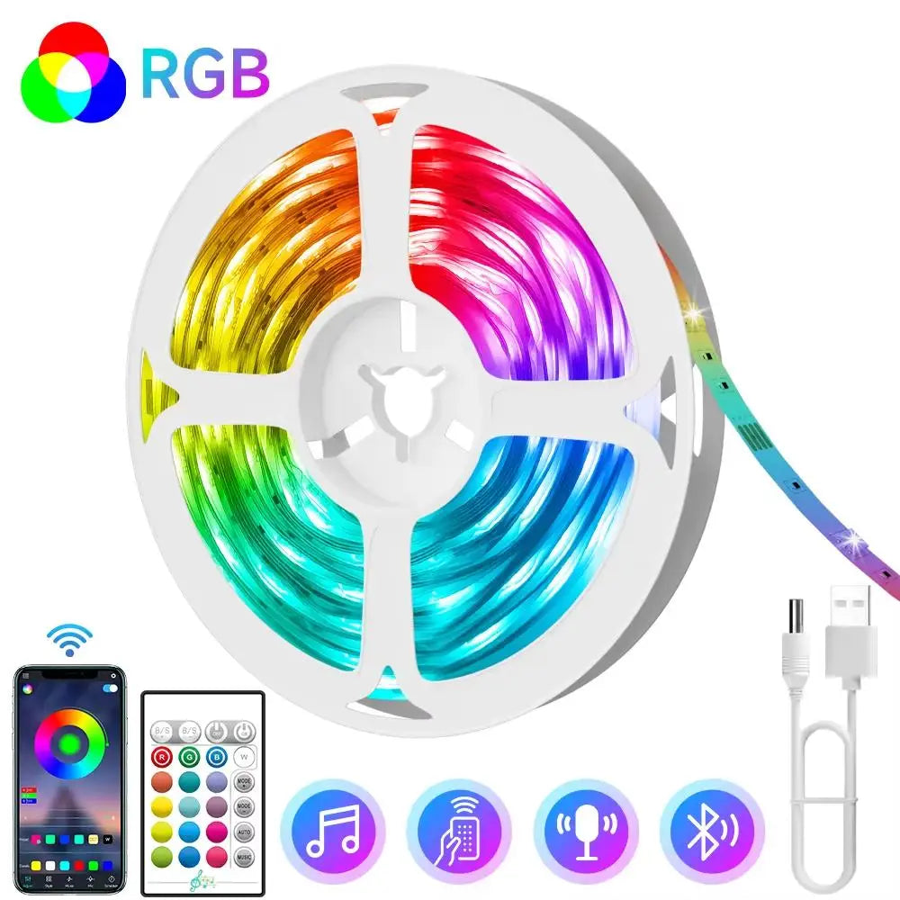 GIPOYENT TV LED Backlight Light Strip Bluetooth APP Control Music Sync RGB Color Changi Backlight For TV 32-60 Inch 3M-10M
