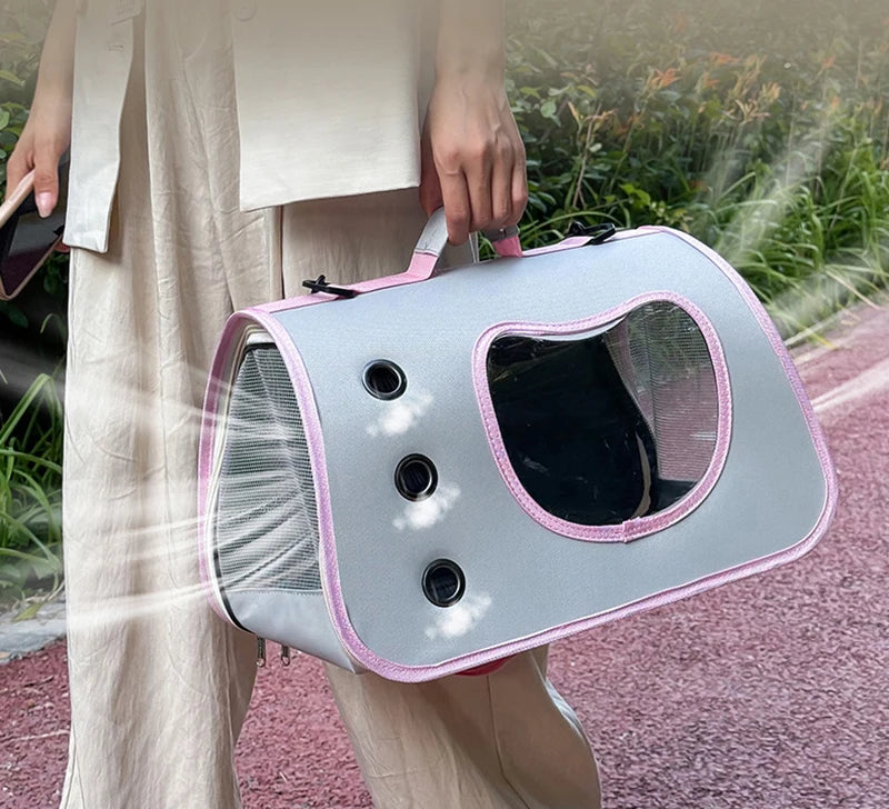 Portable Pet Carrier Bag for Small Dogs Cats Outdoor Foldable Cat Bag Breathable Cat Shoulder Bag Kitten Carrying Bag