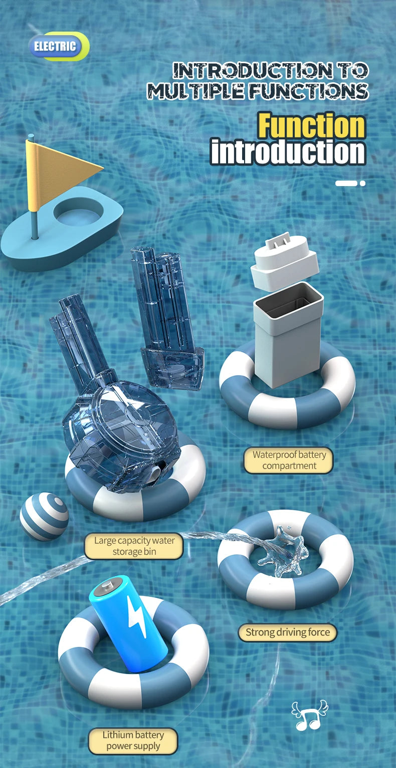 Pistolet à eau électrique, pistolet à eau automatique, grande capacité, jouet pour l'été, la plage, la piscine, les fêtes