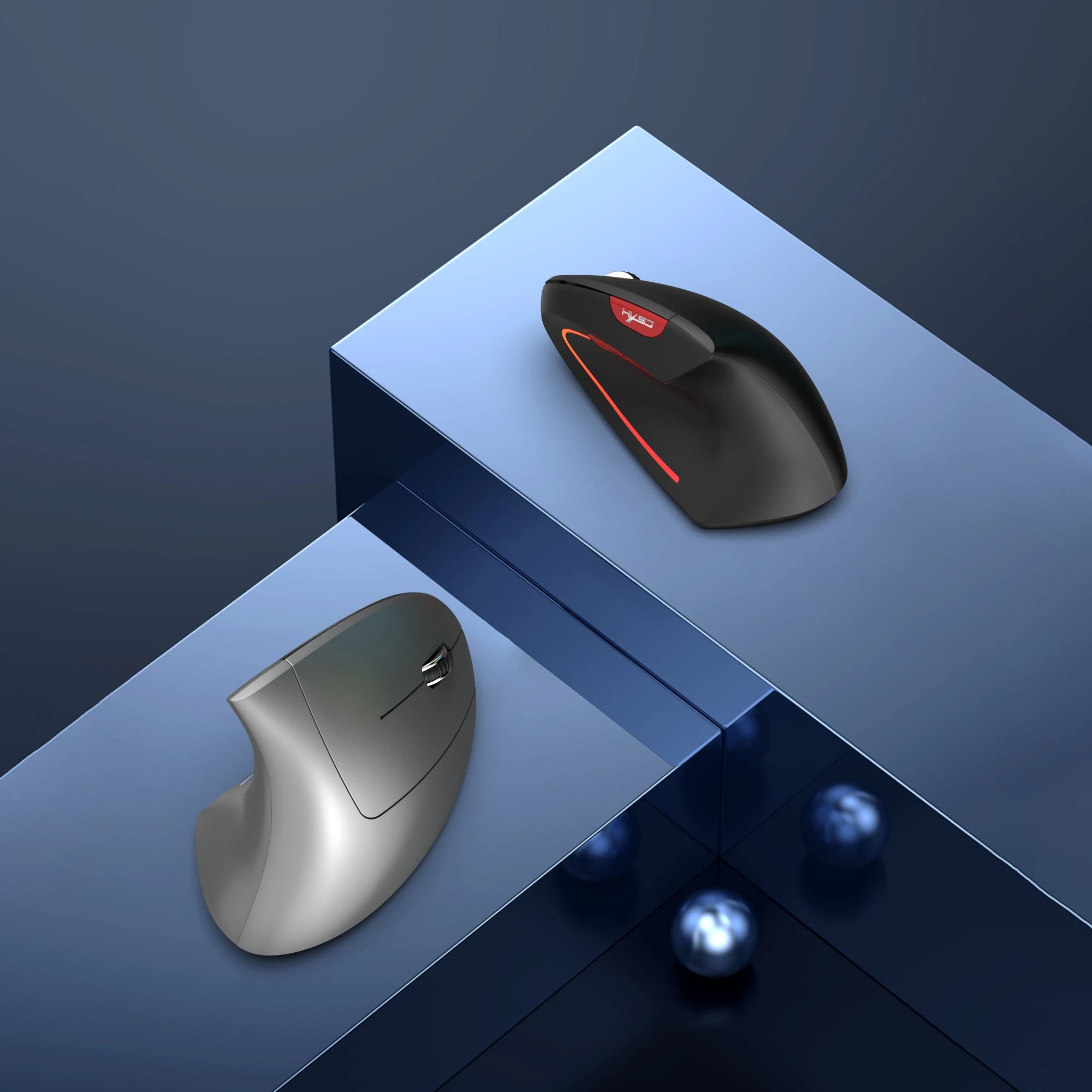 2025 New arrival HXSJ dual mode vertical mouse ergonomic ABS 600mAh rechargeable 2400DPI  Type-c interface wireless mouse for pc