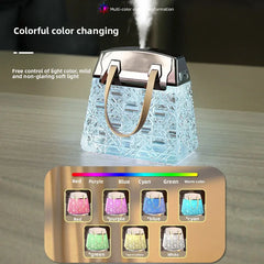 Crystal Bag Air Humidifier 300ML USB Rechargeable Aroma Diffuser Essential Oils Color Lights Mist Sprayer for Home Bedroom Gift