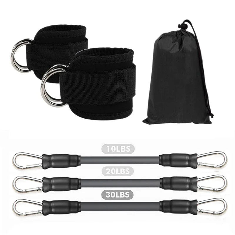 Ensemble de sangles de cheville et de bandes de résistance, équipement d'entraînement physique, poids de cheville, yoga, bande élastique de fitness pour salle de sport, homme et femme