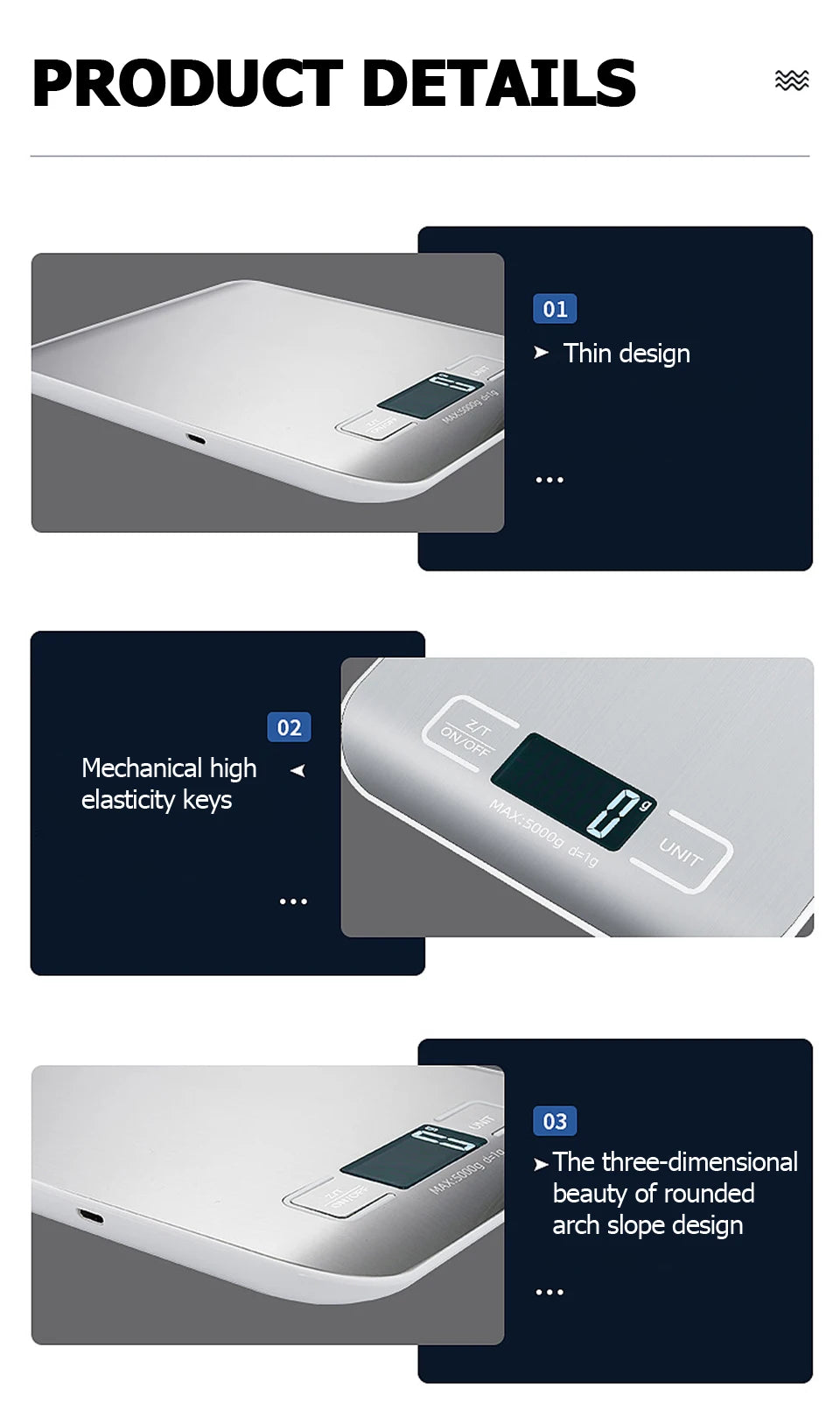 Báscula de cocina digital de 5 kg/10 kg con pantalla LCD, báscula electrónica de acero inoxidable, para el hogar, joyería, alimentos, aperitivos, herramientas para hornear