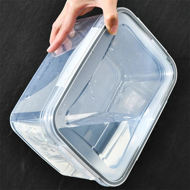 Lot de 3 boîtes de conservation pour réfrigérateur avec couvercles et passoire, boîtes de rangement pour fruits et légumes