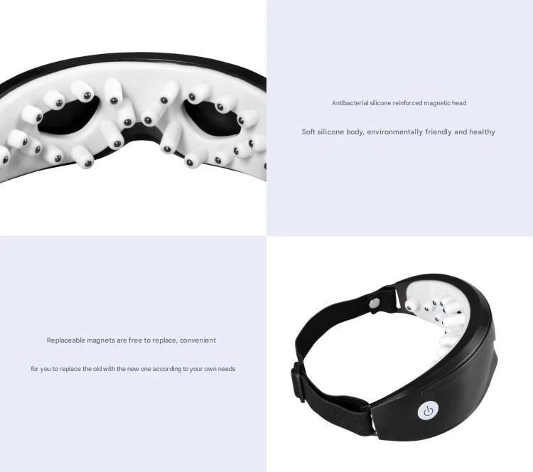 Masseur oculaire à thérapie magnétique, vibrateur, instrument de massage oculaire intelligent, 9 modes, soulage la fatigue, massage des globes oculaires