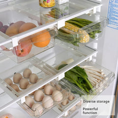 Caja de almacenamiento de huevos para refrigerador, estilo cajón, para alimentos, frutas y huevos, soporte para huevos, caja de plástico para mantener frescos los huevos.