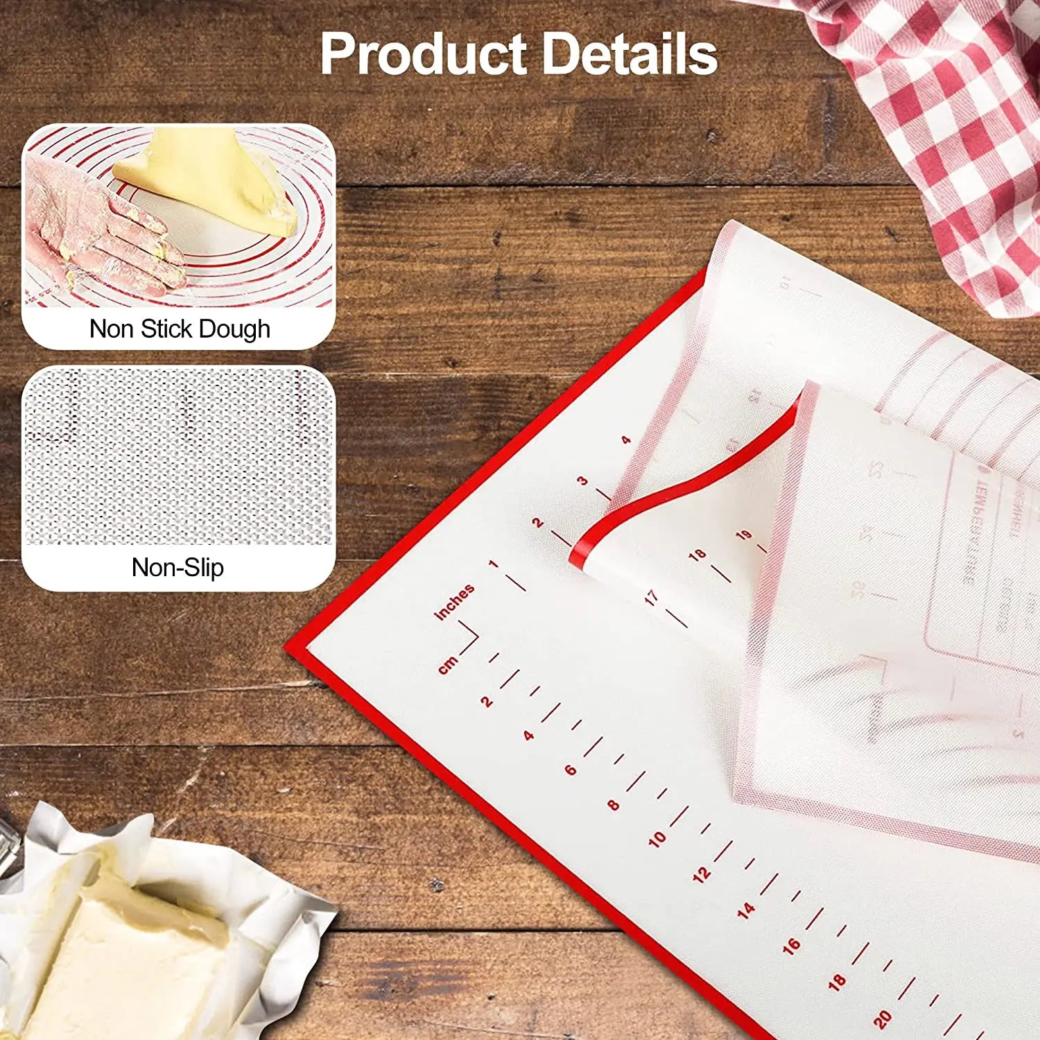 BUYYES 1PCS Tapis de cuisson en silicone Tapis de pétrissage Tapis de pâte Pizza Gâteau Pâte Maker Cuisine Cuisson Grill Antiadhésif Gadgets Ustensiles de cuisson