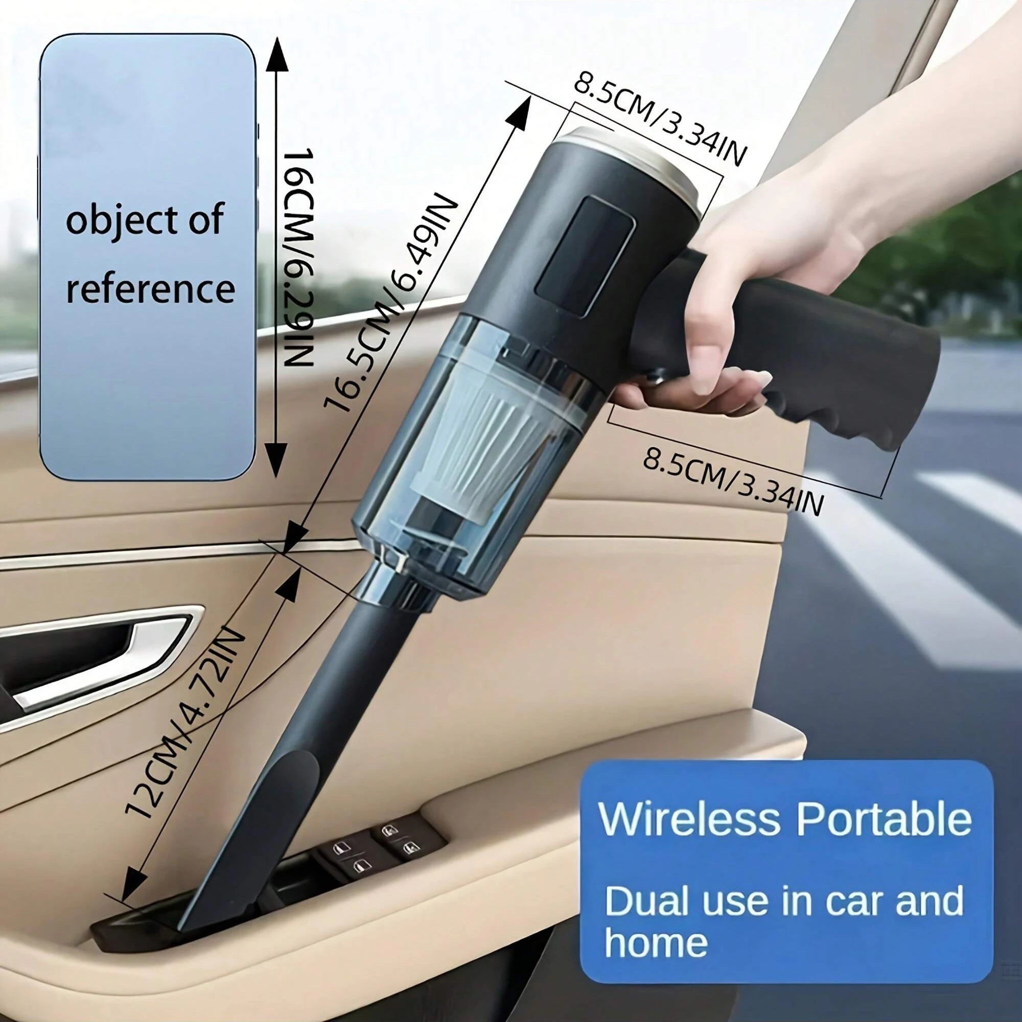Aspiradora 3 en 1 con succión y soplado integrados, aspiradora combinada con carga USB, aspiradora pequeña para coche y hogar.