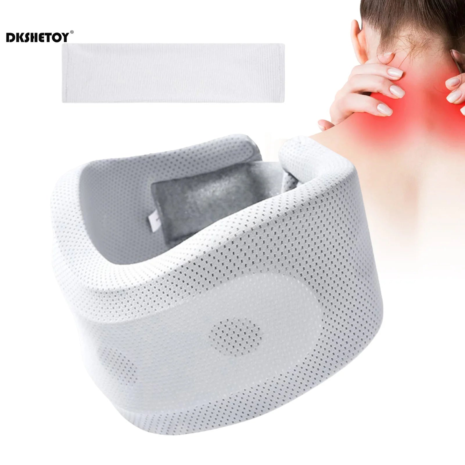 Soft Foam Neck Brace Support Adjustable Braces with Replacement Cover for Home School Office Travel