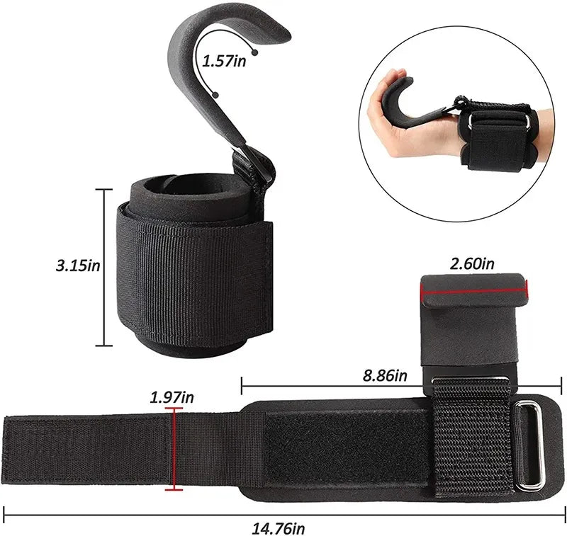 Poignées d'haltérophilie avec bandes de poignet, sangle de poignet, barre de musculation, sangle de poids, tractions, gants d'haltérophilie