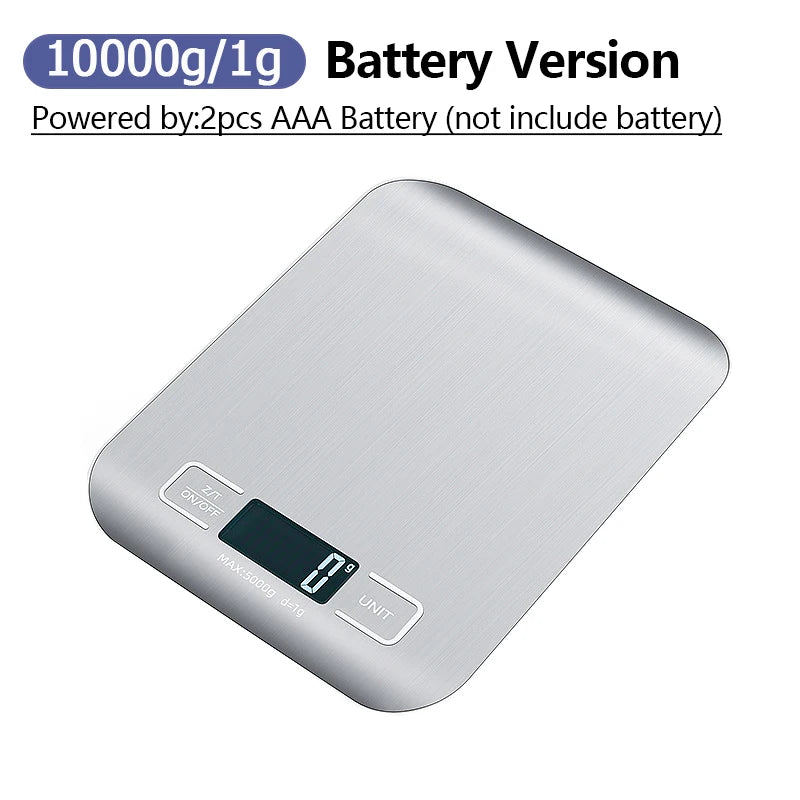 Báscula de cocina digital de 5 kg/10 kg con pantalla LCD, báscula electrónica de acero inoxidable, para el hogar, joyería, alimentos, aperitivos, herramientas para hornear