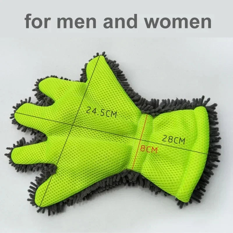 1/2 guantes de microfibra de lujo para lavado de autos, herramienta de limpieza para uso doméstico, cepillo de limpieza multifunción, guantes de lavado para detalles.