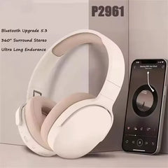 P2961 Bluetooth Headphone Over Ear Stereo HIFI Headset True Wireless Sports With Earphone TF/AUX Music Player with MIC for Gift