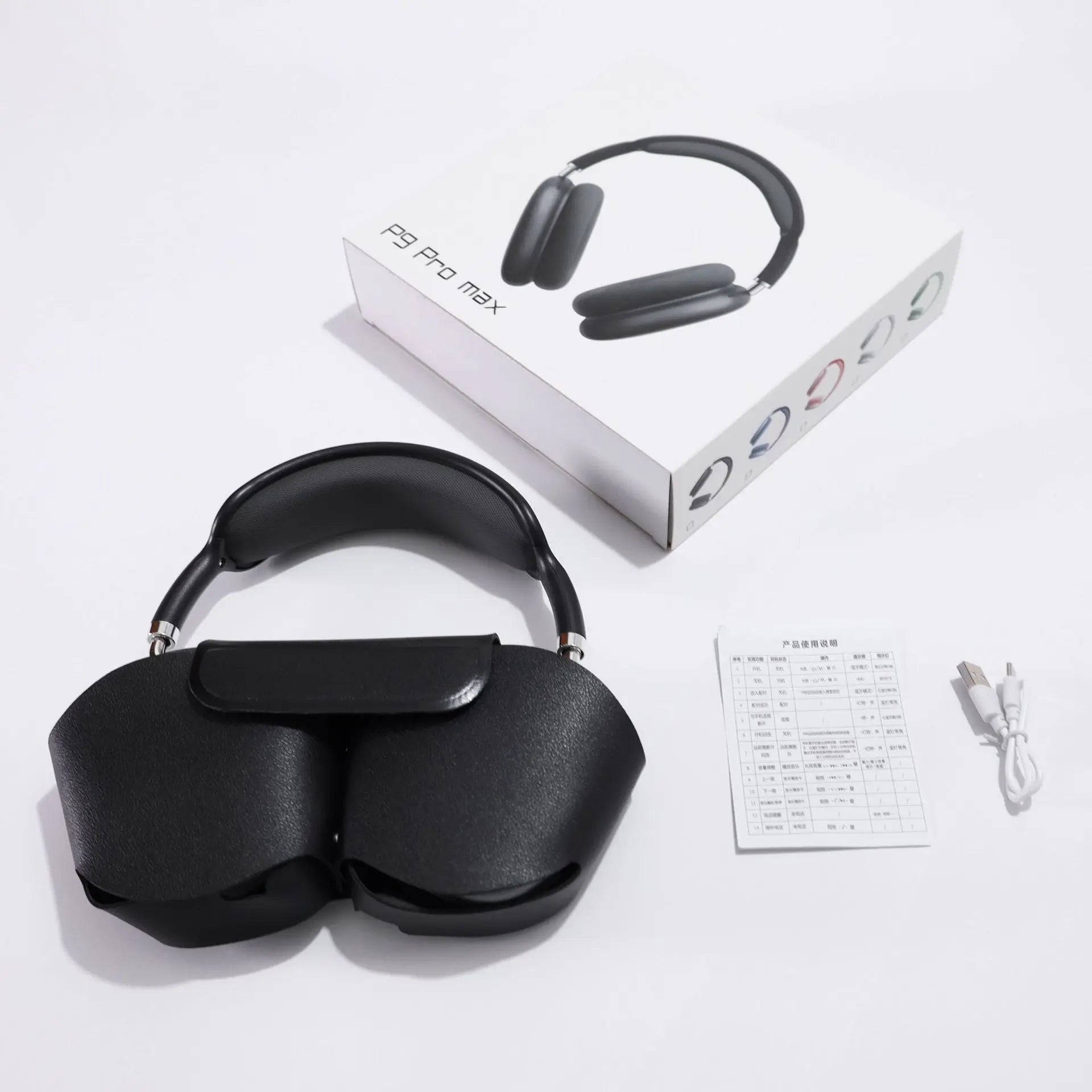 P9 Pro max head-mounted Bluetooth headset stereo Type-C interface with protective bag headset