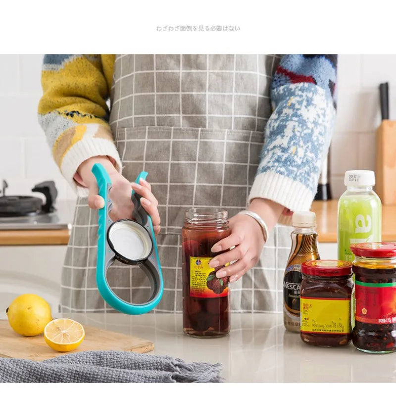Ouvre-bocal 4 en 1, clé à prise facile, pratique, robuste, ouvre-bouteille, canette, bière, outils de dévissage de couvercle, gadgets de cuisine portables