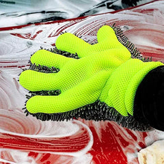 1/2 guantes de microfibra de lujo para lavado de autos, herramienta de limpieza para uso doméstico, cepillo de limpieza multifunción, guantes de lavado para detalles.