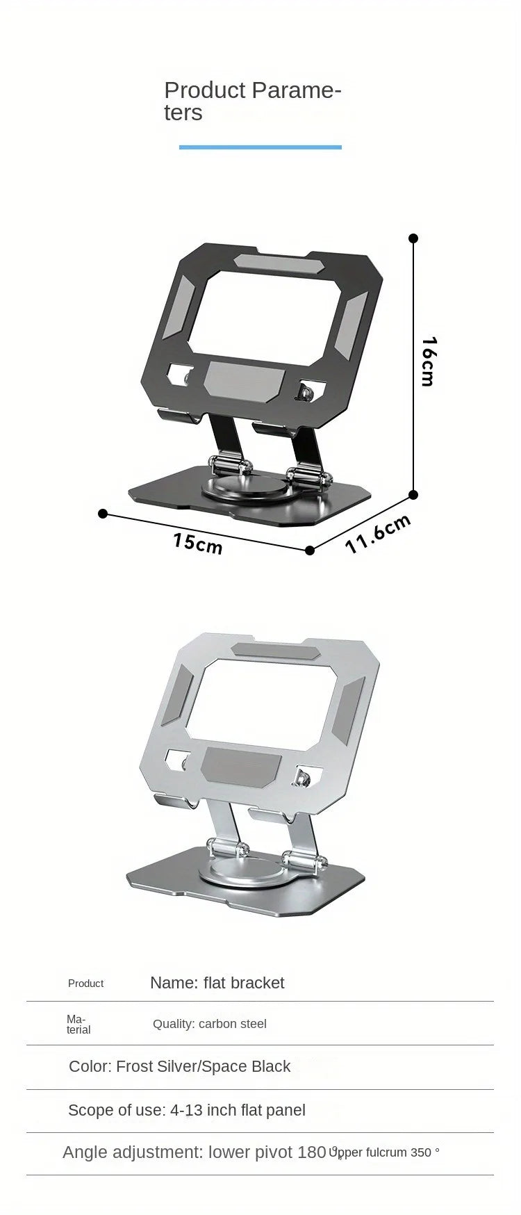 360° Rotatable Tablet Stand Adjustable Foldable Desktop Stand Holder Compatible For 4