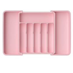 Silverware Drawer Organizer, Expandable Utensil Tray for Kitchen, BPA Free Flatware and Cutlery Holder, Adjustable Plastic Stora
