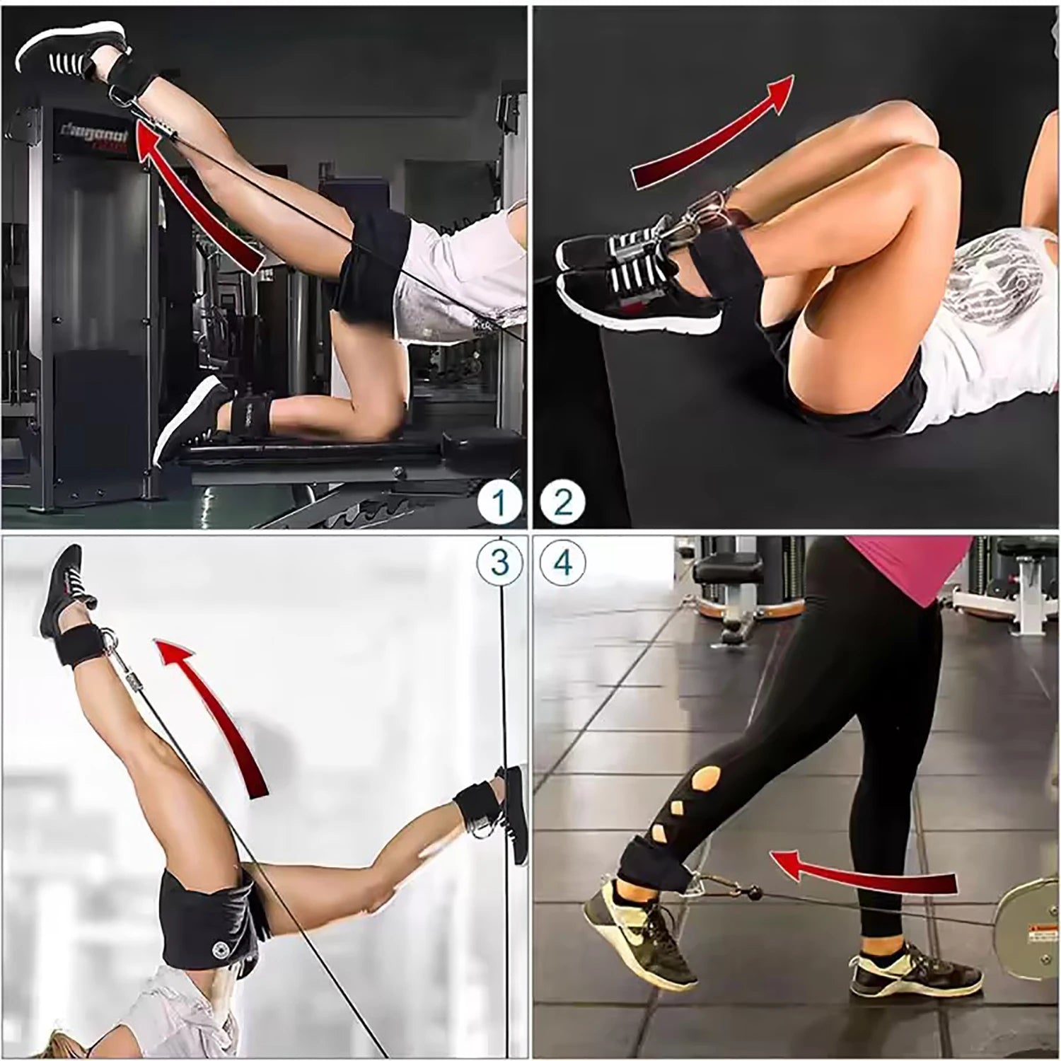 Ensemble de sangles de cheville et de bandes de résistance, équipement d'entraînement physique, poids de cheville, yoga, bande élastique de fitness pour salle de sport, homme et femme