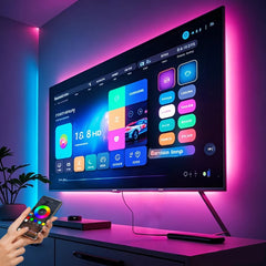 GIPOYENT TV LED Backlight Light Strip Bluetooth APP Control Music Sync RGB Color Changi Backlight For TV 32-60 Inch 3M-10M