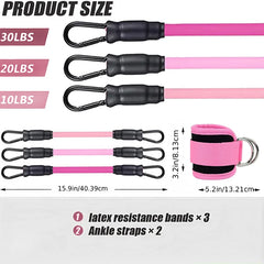 Ensemble de sangles de cheville et de bandes de résistance, équipement d'entraînement physique, poids de cheville, yoga, bande élastique de fitness pour salle de sport, homme et femme