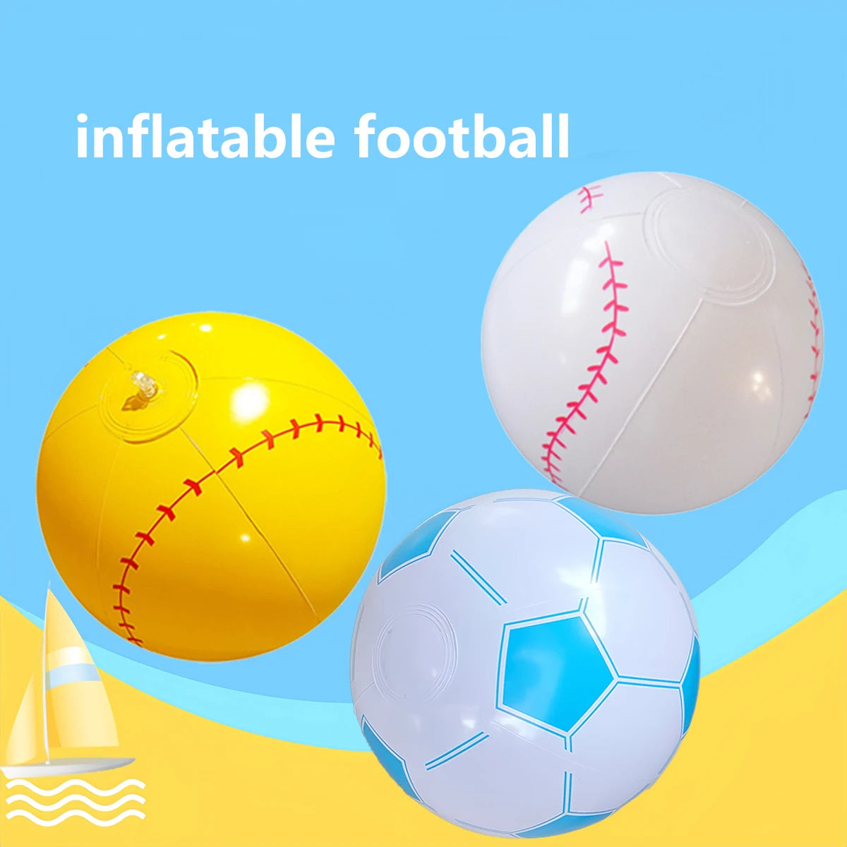Thickened PVC inflatable football, inflatable beach ball, inflatable basketball. Water pool party toys