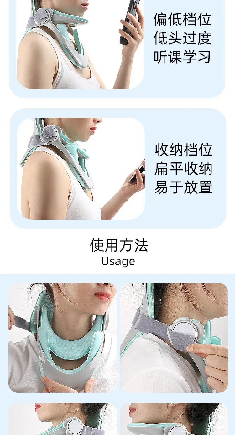 Adjustable Cervical Traction Device Posture Corrector Cervical Collar Neck Braces Support Stretcher Spine Protector Pain Relief