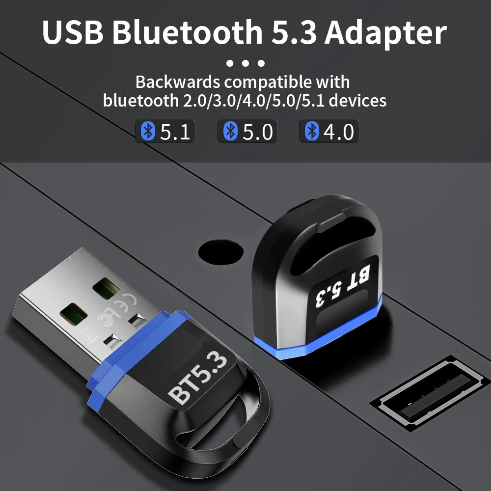 Bluetooth Adapter for Pc Usb Bluetooth 5.3 Dongle Bluetooth 5.0 Receiver for Speaker Mouse Keyboard Music Audio Transmitter